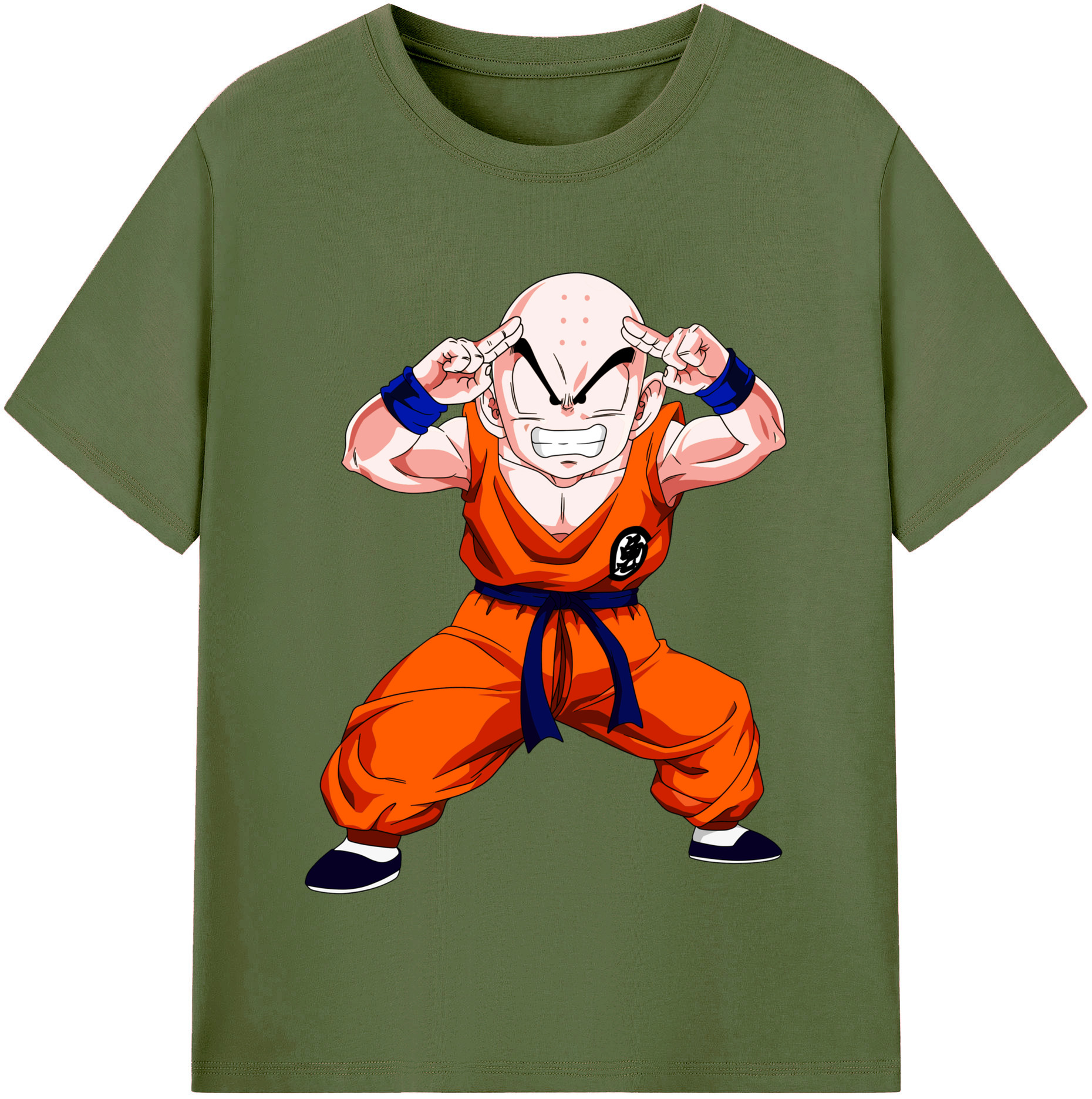 （画像用） ドラゴンボール クリリン DRAGON BALL krillin 綿100％半袖Tシャツ（フロントプリント）